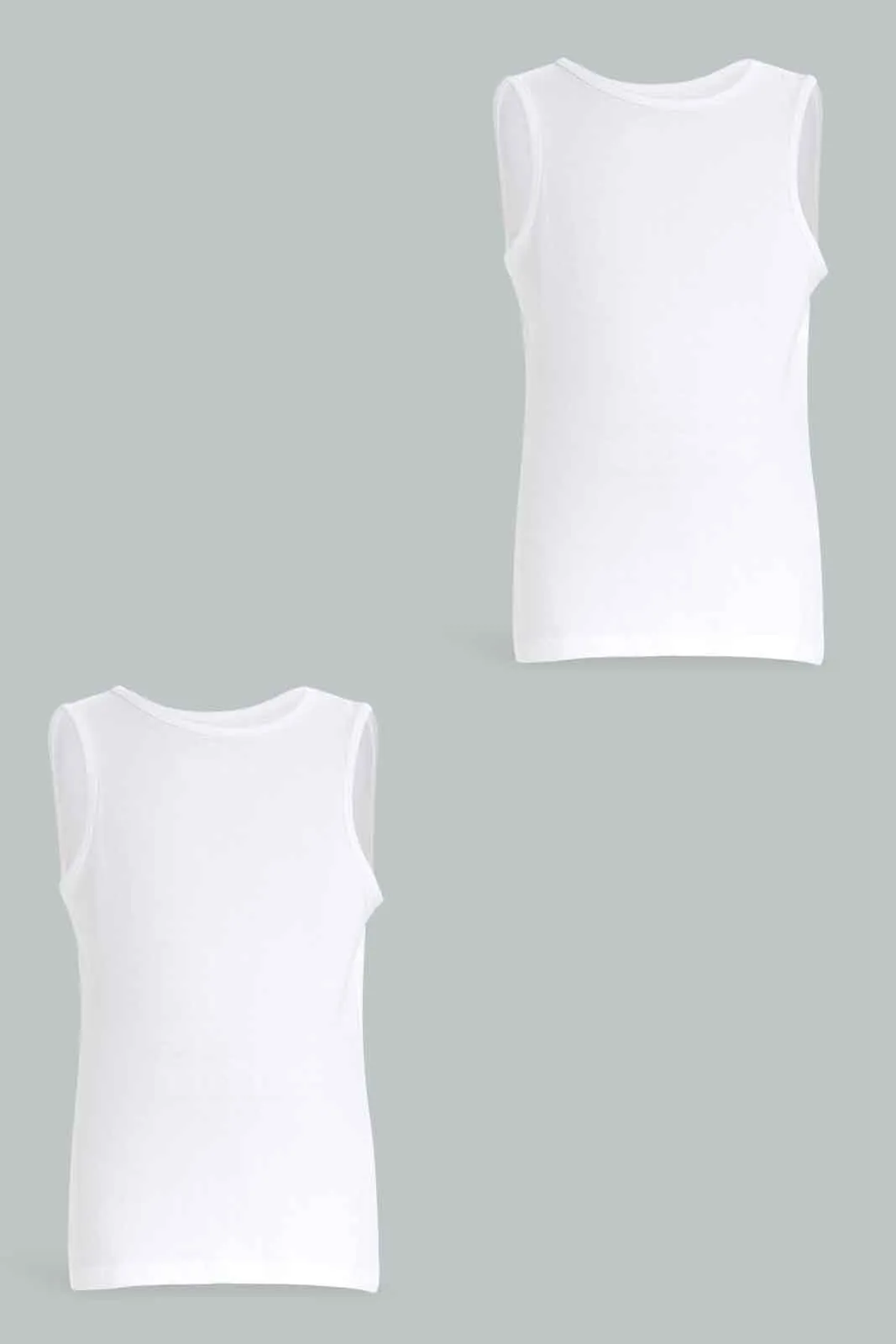 Senior Girls White Vest Set (Pack Of 2)