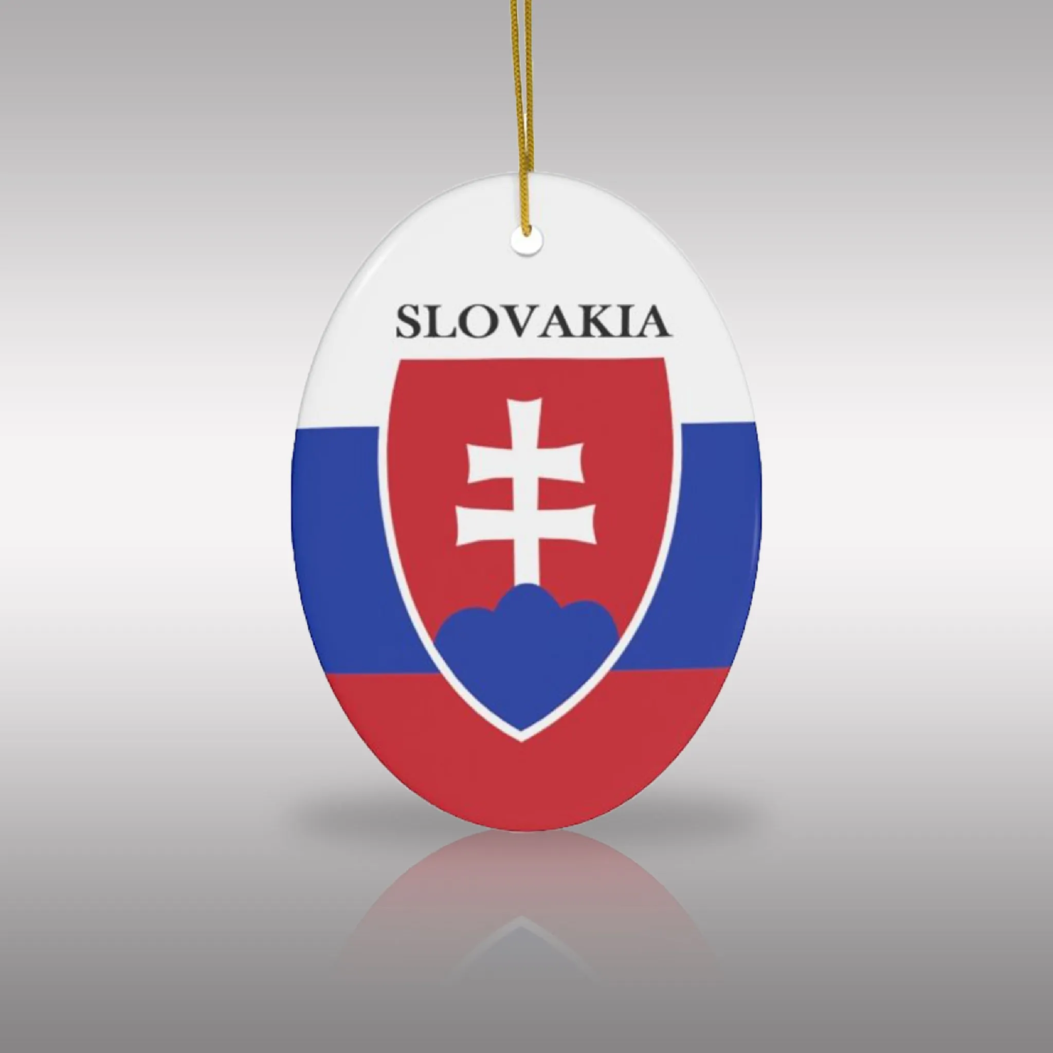 Slovakia Coat of Arms Crest Ceramic Ornament by Nature's Glow