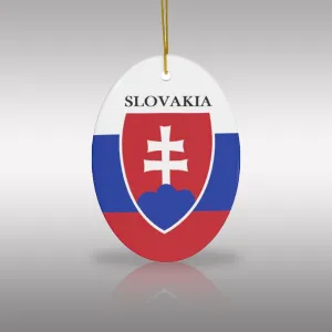 Slovakia Coat of Arms Crest Ceramic Ornament by Nature's Glow