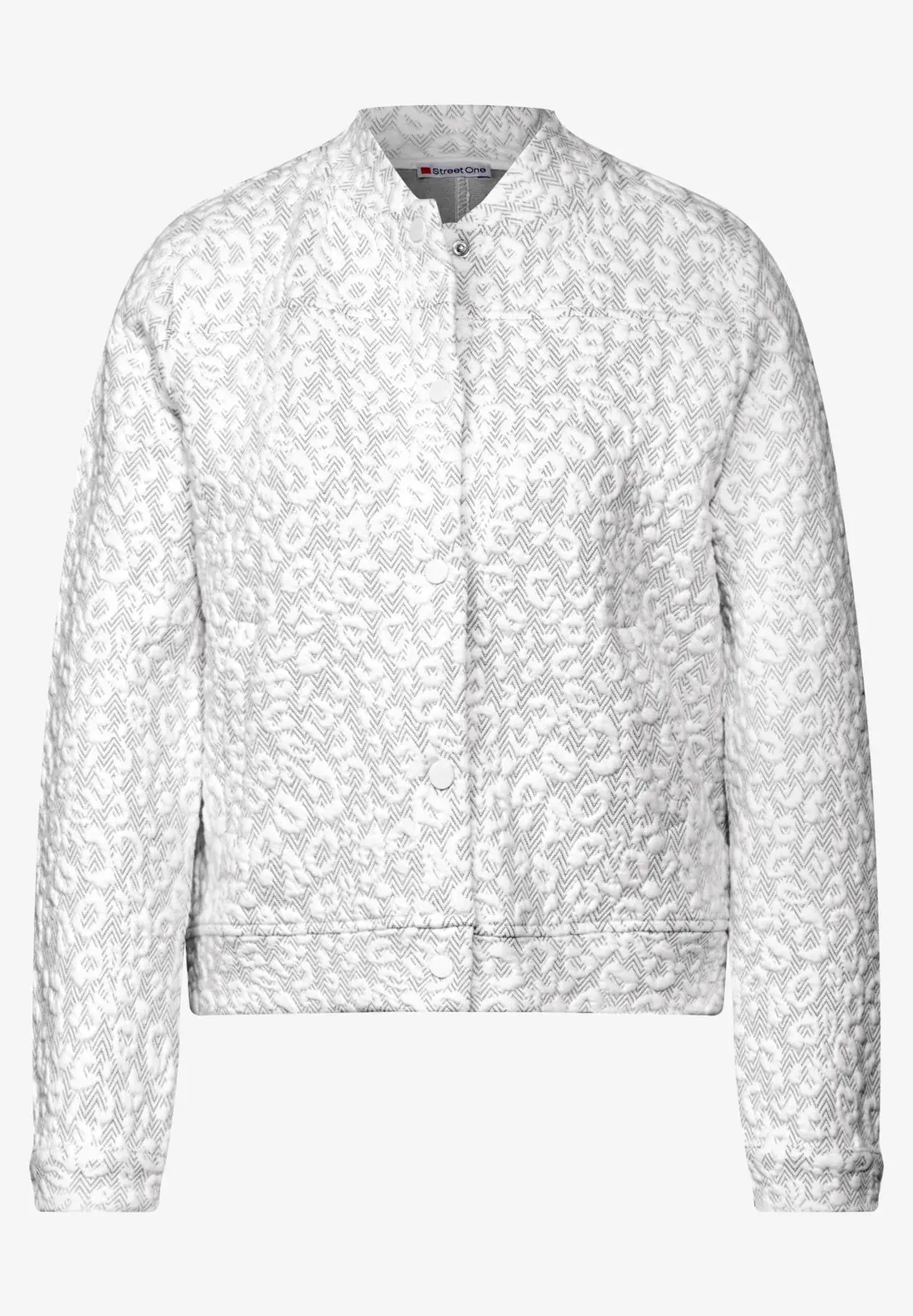 Street One Soft textured jacket with Leopard pattern . Grey