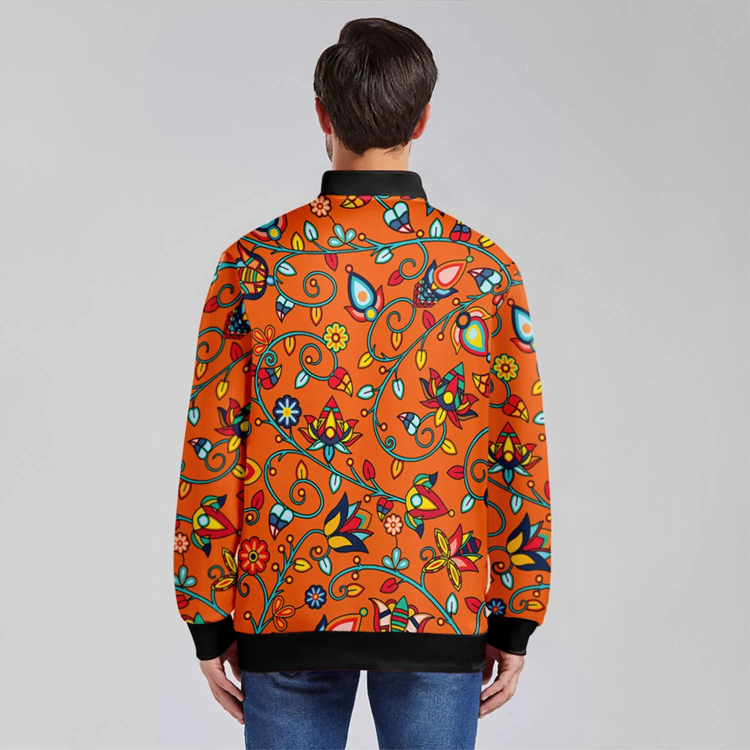 Thorny Path ECM Orange Zippered Collared Lightweight Jacket