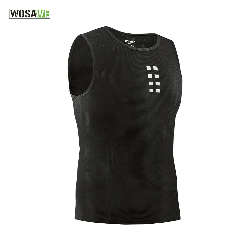 Ultra-thin Cycling Vest Base Layer Sleeveless Jerseys Bike Mesh Breathable Shirts Compression Sports Bicycle Undershirts