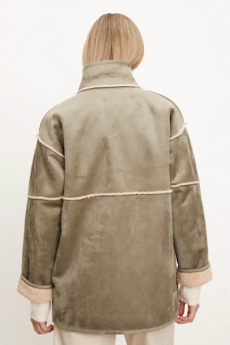 Velvet by Graham & Spencer Albany 03 Luxe Sherpa Reversible Jacket | Fern