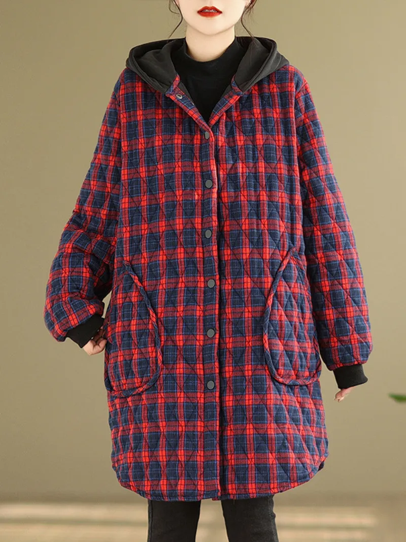 Women's Winter  Warm Loose Mid-length Hooded Coat